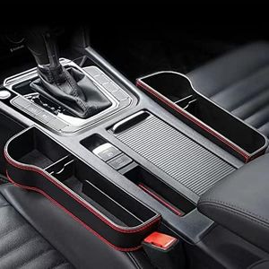 2PCS Car Seat Gap Filler Organizer, Multifunctional Car Seat Organizer, Auto Console Side Storage Box with Cup Holders, Car Organizer Front Seat for Phone, Keys, Sunglasses