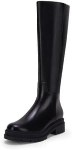 Women's Knee High Platform Boots Chunky Block Heel Side Zipper Fall Boots Winter Riding Boots, Black, 8.5