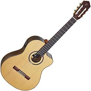 Ortega Guitars 6 String Performer Series Solid Top Medium Neck Acoustic-Electric Nylon Classical Guitar w/Bag, Right (RCE159MN)