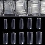 Clear Fake Full Cover Nails - Squar