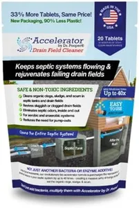 Drain Field Cleaner by Dr. Pooper - Clears Septic System Leach & Drain Field of Clogs & Sludge in 7 to 10 Days - Eliminates Odors & Septic Waste - Keeps Total System Clean, Easy Flush, Fast Dissolving Tablets - Safe for All Systems