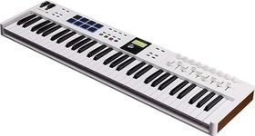 Arturia - KeyLab Essential 61 mk3- MIDI Controller Keyboard for Music Production, with All-in-One Software Package- 61 Keys, 9 Encoders, 9 Faders, 1 Modulation Wheel, 1 Pitch Bend Wheel, 8 Pads- White