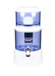 AcalaQuell® BASIC Water Filter System | White | with Tank | Blue. BPA & BPB Free Plastic Reservoir with a Capacity of 8 litres. Best Natural Gravity Filtration Technology