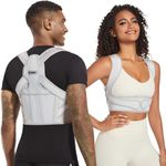 Fit Geno Posture Corrector for Women & Men: Adjustable Lightweight Upper Back Brace for Neck Shoulder & Upper Back Pain Relief - Improve Posture Correct Hunchback Slouching Invisible Under Clothes (Plus Under Bust 35" - 49")