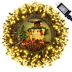 115ft Christmas String Lights Outdoor, 300 LED Christmas Ligths Connectable with Timer, 8 Modes Warm White Christmas Tree Lights Fairy Twinkle Lights for Indoor Outdoor Xmas Decorations