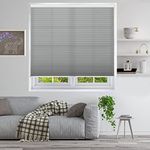 Cordless Single Cell Light Filtering Cellular Shades, Provide Privacy and Filters Light, Customized Size, Gray-Light Filtering, 44 ½"W x 40" H