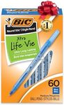 BIC Round Stic Xtra Life Ball Pen, Medium Point (1.0 mm), Blue, 60-Count