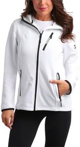 Reebok Women's Jacket - Active Performance Fleece Lined Softshell Jacket with Hood - Lightweight Jackets for Women (S-3X), White, Medium