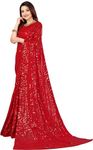 Sequence Saree for Women by Shobhtesh Enterprise (Red)