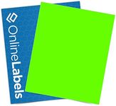 Fluorescent Green Sticker Paper, 100 Sheets, 8.5 x 11 Full Sheet Label, Inkjet or Laser Printer, Online Labels