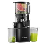 AMZCHEF Automatic Cold Press Juicer Machines 250W Liberate Your Hands, 135MM Opening and 1.8L Capacity Slow Juicers for Whole Fruit and Vegetable, with Triple Filter, Safety Lock, Obsidian Black
