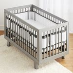 BreathableBaby Mesh Crib Liner Â– Deluxe Linen Collection Â– Charcoal Â– Fits Full-Size Four-Sided Slatted And Solid Back Cribs Â– Anti-Bumper,1 Count