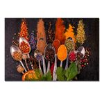 Colorful Spices Canvas Painting Home Decorations Picture Print Store Restaurant Decor Colorful Artwork for Kitchen Dining Room Wall Art Framed 20x28inch Multicolor