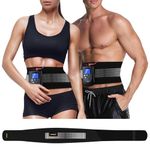 DOMAS Ab Belt Abdominal Muscle Toner- Abs Stimulator with 8 Modes Electronic Abs Stimulating Belt EMS Muscle Toning Belt for Men Women Training Device for Muscles Stomach Workout Massager