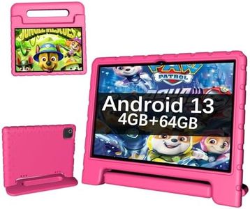 ITDULCET Kids Tablet 10 inch Android 13, 4GB RAM+64GB ROM 8000mAh Toddler Tablet for Children Teen, 2.4G & 5G WiFi, Dual Camera, 10.1'' IPS HD Screen Family Link Parent Control, 2-Year Warranty