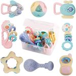 WISHTIME Baby Rattle Toys for Newborns - Baby Rattle Set - Infant Rattle Teething Toys - Baby Toys Rattles and Teethers for Girls Boys 0-3-6-9-12 Months – Developmental Sensory Toys for Babies