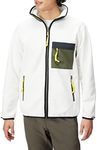 Jack Wolfskin 5025502 / Woodchoice + Kodiak 2.0 JKT Men's Water Repellent Fleece Blouson (Bonding) Outdoor, 5055_Off-White, Asia_L