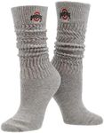 TCK NCAA College Slouch Socks Women, Cozy Scrunch Socks Womens (Ohio State Buckeyes, Medium)