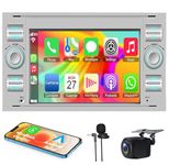 Android12 Car Stereo with Wireless Carplay Android Auto for Ford Fiesta Focus Kuga Transit Mondeo S-Max Car Radio 7” TouchScreen GPS WiFi Bluetooth FM HiFi SWC Mirrorlink+ Rear Camera