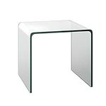 Tangkula Tempered Glass End Table, 