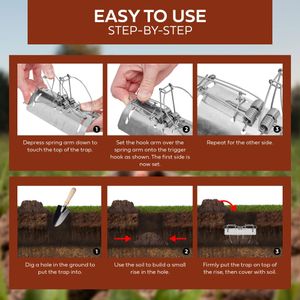 REPELEM Flat Bottom Mole Trap, 10-Pack – Durable Pest Control