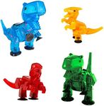 Zing Stikbot Dino 4 Pack Bundle, Set of 2 Stikbot Dinos and 2 Stikbot Mega Dinos, Create Stop Motion Animation