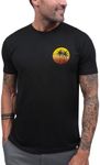 INTO THE AM Meta Beach II Graphic Tee for Men - Short Sleeve Design T-Shirts (Black, X-Large)