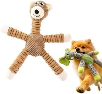 Plush Dog Squeaky Toy, Durable Pineapple Velvet Chew Toy for Aggressive Chewers Large Medium Small Dogs Interactive Training Teeth Cleaning Stuffed Animal Puppy Relief Boredom (Brown Bear)