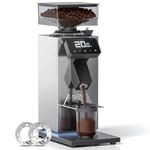 AMZCHEF Professional Coffee Grinder, 64mm Flat Burrs, 90-Step Adjustment, Full Metal Body, Anti-Static System, Touchscreen - for Espresso & Pour Over, Stainless Steel