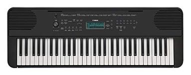 Yamaha Digital Keyboard PSR-E360B, black - Entry-level digital keyboard with 61 touch-sensitive keys, portable keyboard in classic design for any living space