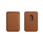 Captese Faux Leather Unisex Mag-Safe Wallet Pouch, Magnetic Credit/Debit Card Holder with RFID Blocking for iPhone 14/13 / 12 Series (Saddle Brown)