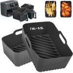 Air Fryer Liners for Ninja Dualzone Air Fryer, Extra Thick Non-Stick Air Fryer Silicone Baking Tray Accessories for 7.6-9.5L, Dz201/Dz401/DZ550, Silicone Air Fryer Liner for Air Fryer