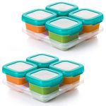 OXO Tot Baby Blocks Food Storage Containers, Teal, 6 oz - Set of 2