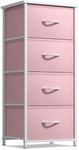 Sorbus Dresser Storage Tower, Organizer Drawers for Closet Boys & Girls Bedroom, Bedside Furniture, Chest for Home, College Dorm, Steel Frame, Wood Top, Fabric Bins(Pink)