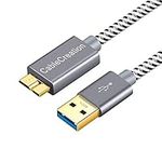 CableCreation USB3.0 External Hard Drive Cable 6.6FT, USB 3.0 A to Micro B Cable 5Gbps Data, USB 3.0 External Hard Drive Cord Works for WD Toshiba Seagate Hard Drive Galaxy S5 and More 2m