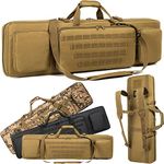 Gandis Classic Tactical Double Long Rifle Case Pistol Gun Bag with Bullet Shoulder Strap Carrying Handgun Rifle Case for Hunting Shooting Khaki 36 inch