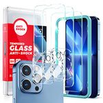 SmartDevil 3+2 Pack iPhone 13 Pro Screen Protector, 3 Pack [9H Military Grade Protection] Tempered Glass Screen Protector & 2 Pack Camera Lens Protector, HD Anti-Scratch, Bubble-Free