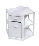 Badger Basket Diaper Corner Baby Changing Table with Hamper and Basket, White