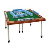 16.5 in Folding Mahjong Table, 4 Player Domino Card Game Table with 4 Cup Holders & 4 Chip Trays and Removable Table Legs, Bearing 50kg, for Camping Party