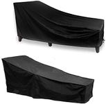 2 PCS Lounge Chair Cover UCARE Garden Waterproof Patio Chaise Lounge Cover Outdoor Dust-proof Beach Chair Furniture Protection Cover Black 82in(2 PCS)