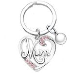 Mum Gifts Birthday Gifts for Mum From Daughter Son Gift for Mum Keyring Heart Keychain For Women Mothers Day Christmas Key Chain Thanksgiving Valentines Gift Key Ring (Pink)