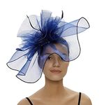 Women Fascinator Headband Pillbox Hat Big Flower Wedding Bridal Headdress Headpieces Race Derby Ascot Hat Burlesque Feather Flapper Hair Accessory For Evening Cocktail Party Prom Church Hen Party