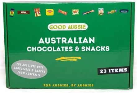 Australian Candy & Snack Box (23 Items) Very Best Australian Food Gift Box - Tim Tam, Allen’s Party Mix, Vegemite, Cherry Ripe, Shapes, Tiny Teddy, Minties, Caramello Koala, Violet Crumble & More