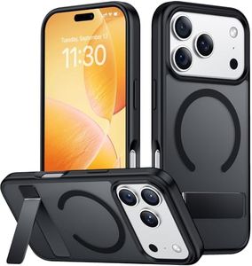 SPIDERCASE Magnetic for iPhone 17 Pro Max Case,with [3 Stand Ways] [Military Grade Drop Protection] with Invisible Stand Shockproof Slim Case for iPhone 17 Pro Max 6.9", Black
