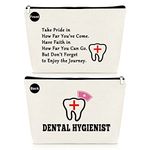 Dental Hygienist Gifts Dental Hygiene School Student Makeup Bag Dentist Gift Dental Assistant Gifts Cosmetic Bag Dental Graduation Gift Birthday Christmas Nurses' Day Gift for Dentist Dental Assistant