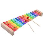 LIEKE 15 Tone Wooden Xylophone Chimes Musical Instrument Gift