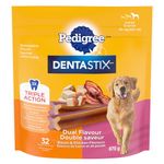 Pedigree Dentastix Oral Care Large Breed Dog Treats Dual Flavour Bacon & Chicken Flavours, 32 Sticks