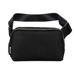 TKZOGP Lulu Belt Bag for Women and Men, Fanny Pack Women Crossbody Bag Waist Bag with Adjustable Strap,Small Mini Waterproof Cross Body Bag Dupes for Travel Outdoors Running and Hiking -Black