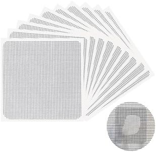 Window Screen Repair Patch, 10 Patches, 4"x 4"(10cm x 10cm), Gray, 3-Layer Strong Adhesive Window Screen Mesh Tape, Repair Kit for Window and Door Screen Tears Holes