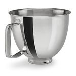 KitchenAid 3.3 L/ 3.5 Quart Tilt Head Polished Stainless Steel Bowl With Handle, fits model KSM3311 and KSM3316